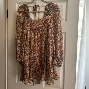 RESET Brown Floral Mini Dress